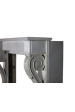 Unusual 19Th Century Elements Fireplace Mantle In White Marble
