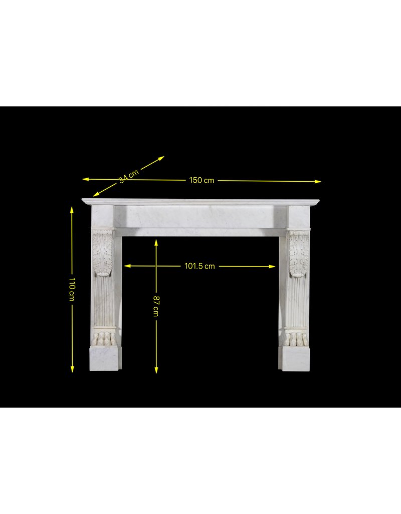 Ungewöhnliche 19. Jahrhundert Elemente Kamin Verkleidung Aus Weißen Marmor