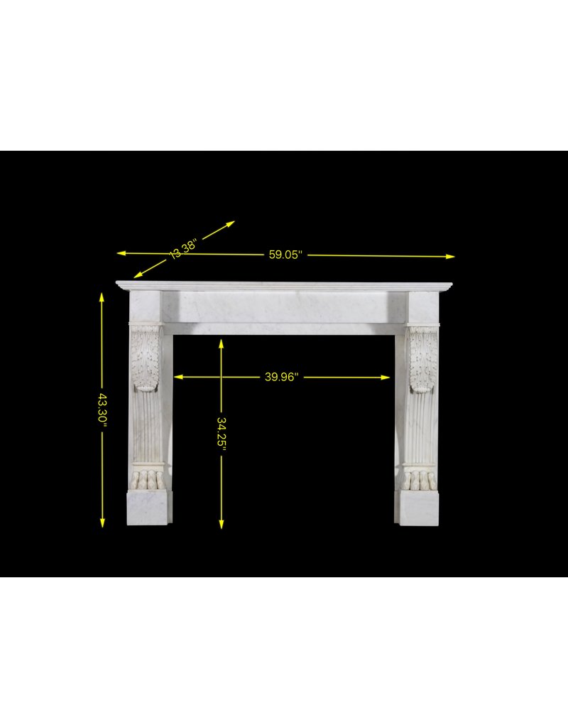 Ungewöhnliche 19. Jahrhundert Elemente Kamin Verkleidung Aus Weißen Marmor