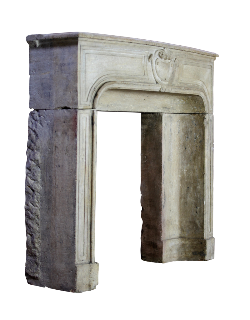 Small French Limestone Fireplace Surround