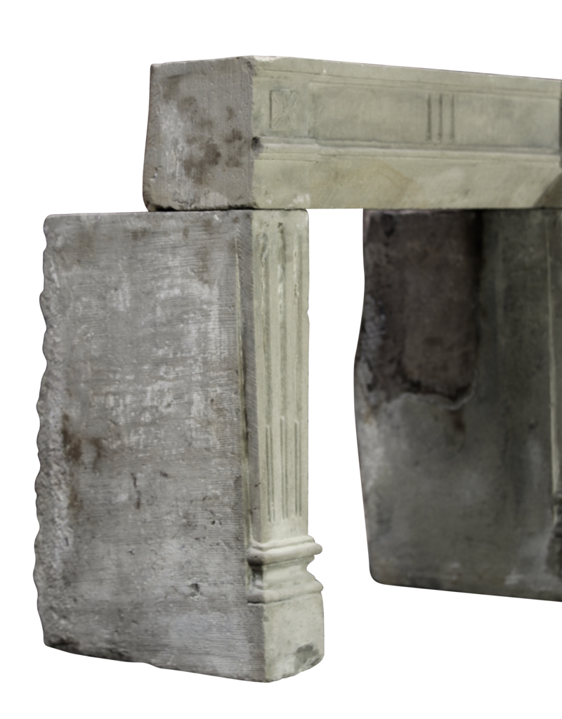 French Rustic Limestone Fireplace Surround