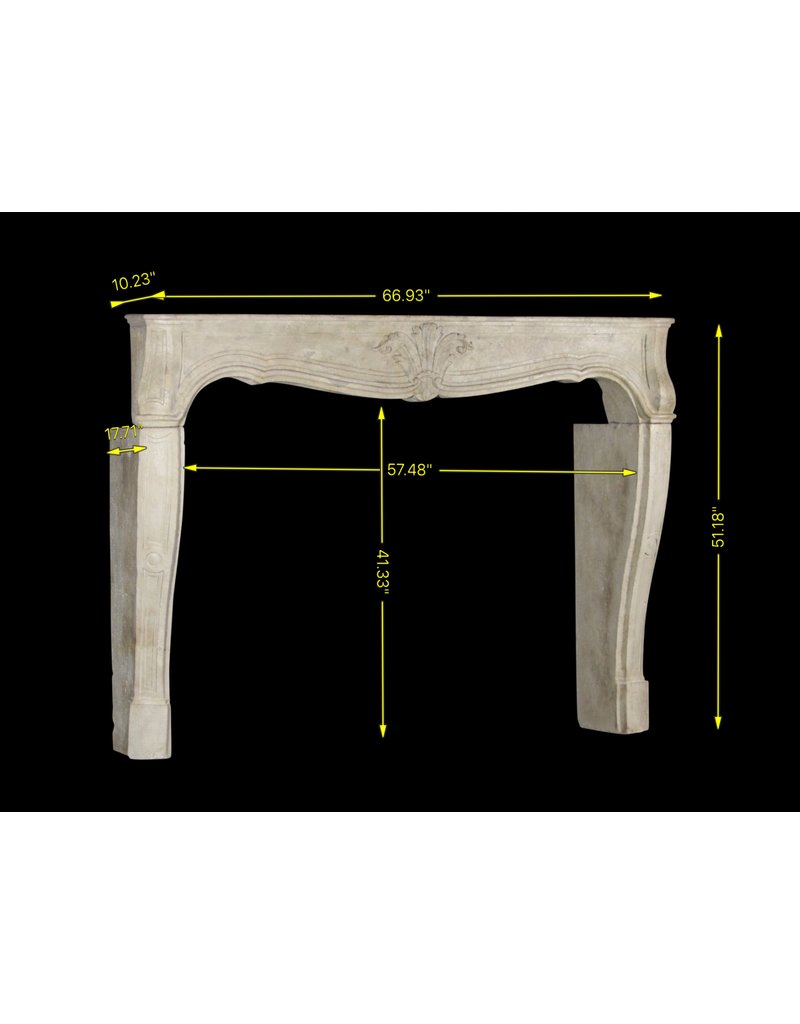 18Th Century French Classic Limestone Fireplace Surround