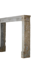 French Country Bicolor Limestone Antique Fireplace Surround