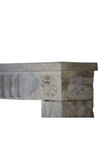 French Country Bicolor Limestone Antique Fireplace Surround