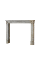 French Country Bicolor Limestone Antique Fireplace Surround