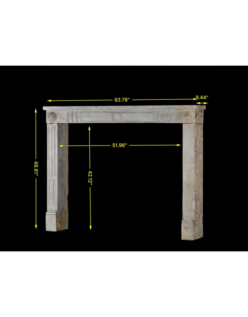 French Country Bicolor Limestone Antique Fireplace Surround