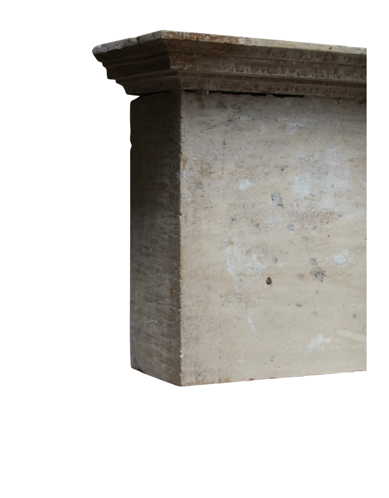 French Rustic Limestone Fireplace Surround