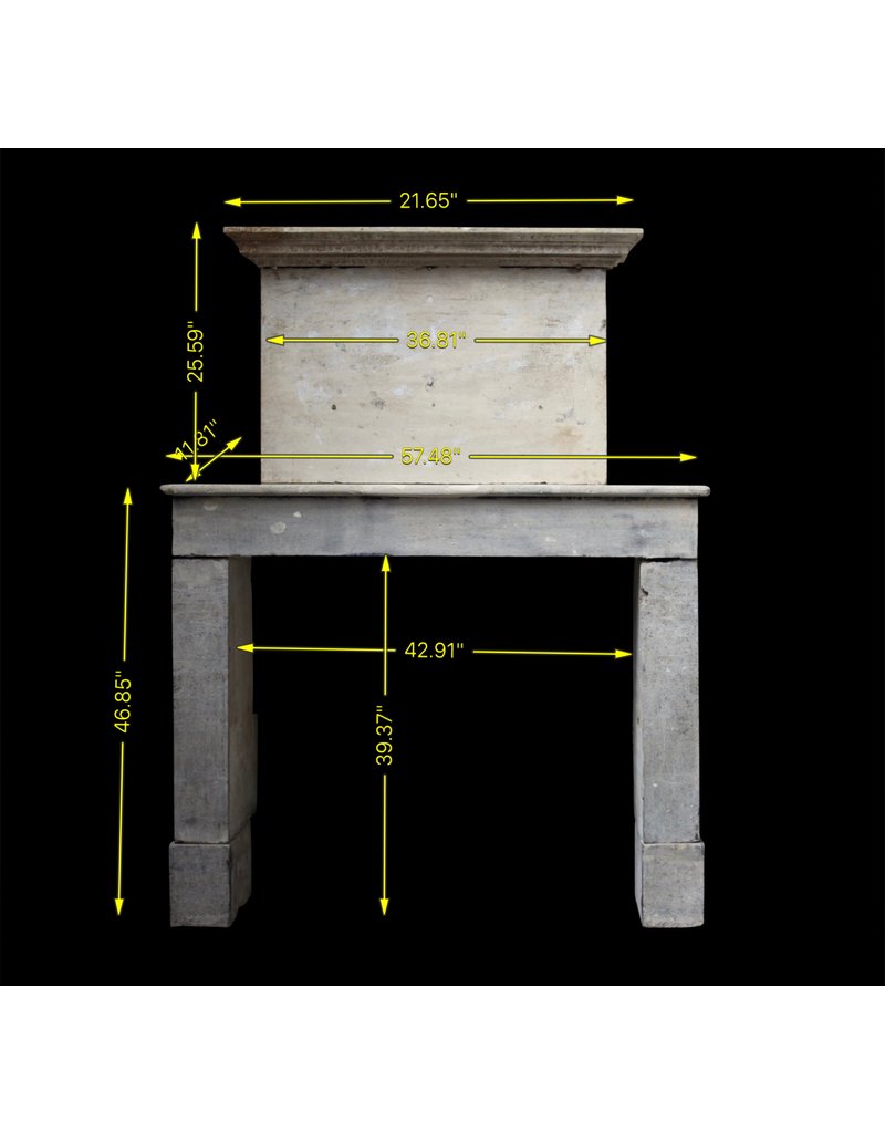 French Rustic Limestone Fireplace Surround