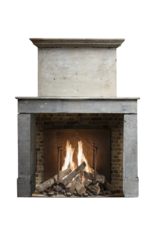 French Rustic Limestone Fireplace Surround