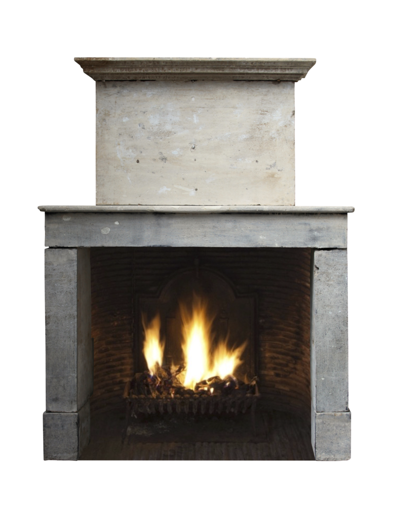 French Rustic Limestone Fireplace Surround