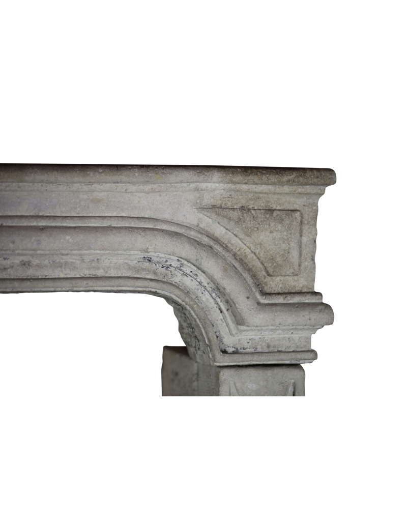 Wide French Classic Country Limestone Fireplace Surround