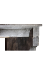 Wide Vintage French Bicolor Stone Fireplace Surround