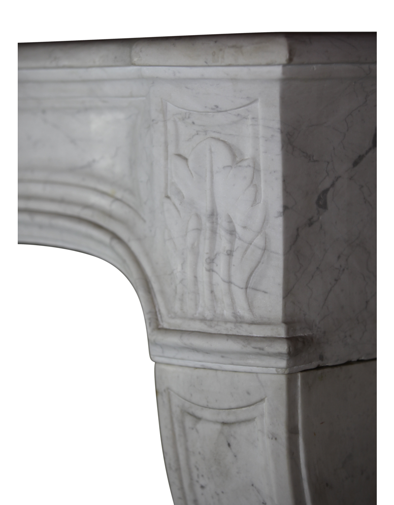 French White Carrara Marble Fireplace Surround