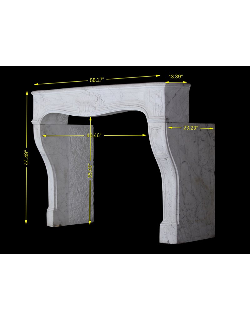 Französisch Weißer Carrara-Marmor Kaminmaske