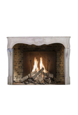 Classic French Bicolor Limestone Fireplace Surround