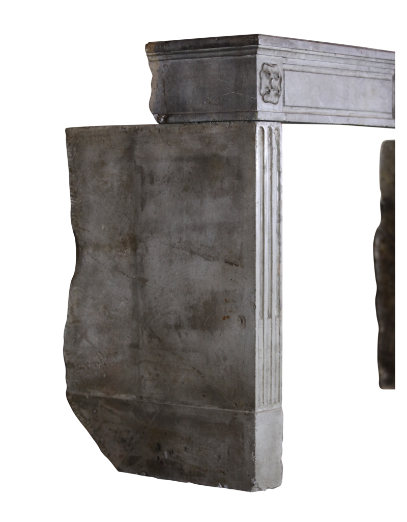 Grand French Vintage Stone Fireplace Mantle