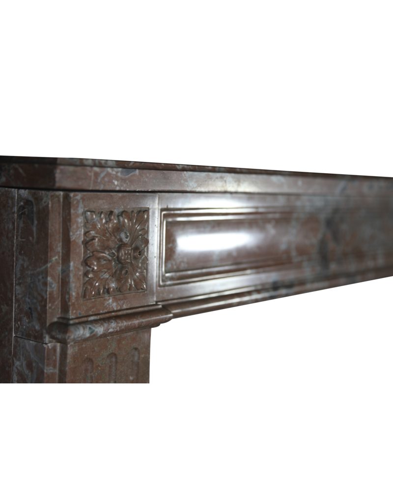 Extra Wide Brown Belgian Marble Vintage Fireplace Surround