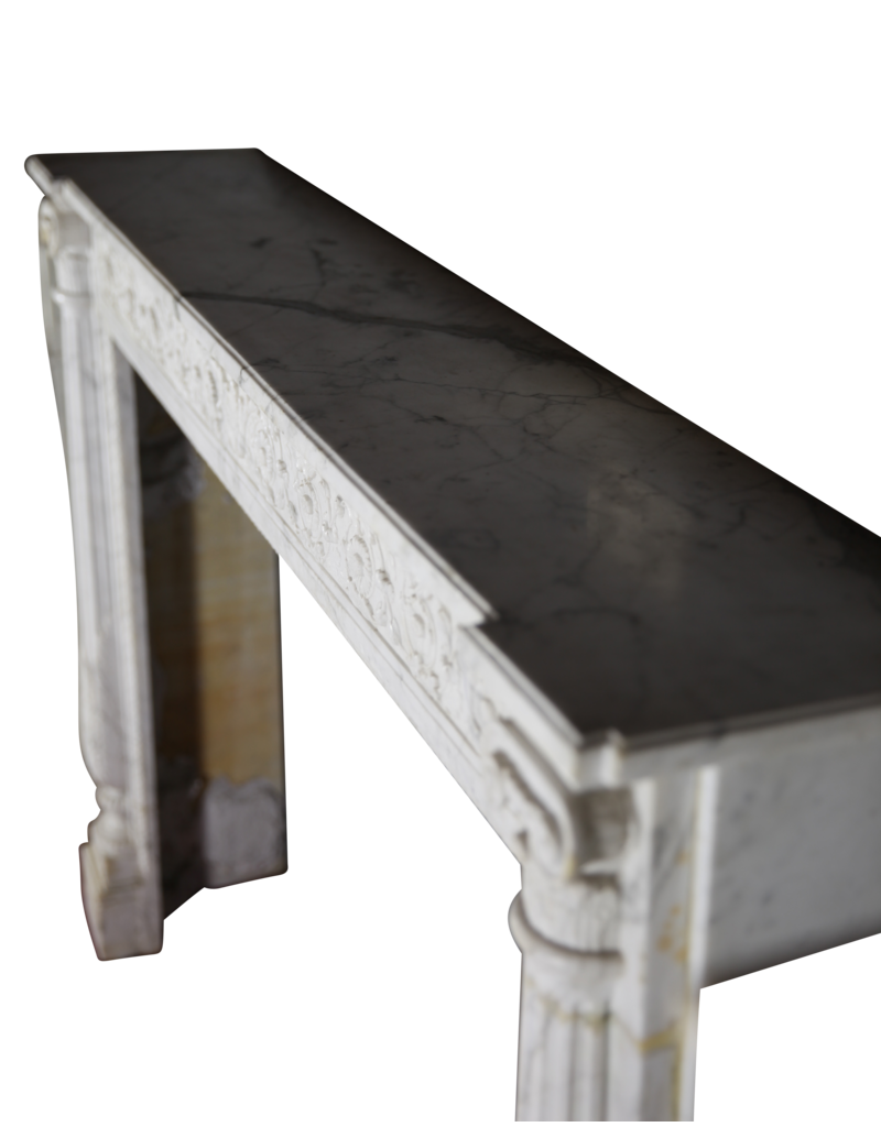 Fine Classic French Carrara Marble Fireplace Surround