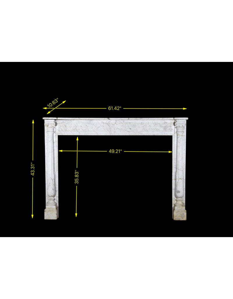 Fine Classic French Carrara Marble Fireplace Surround