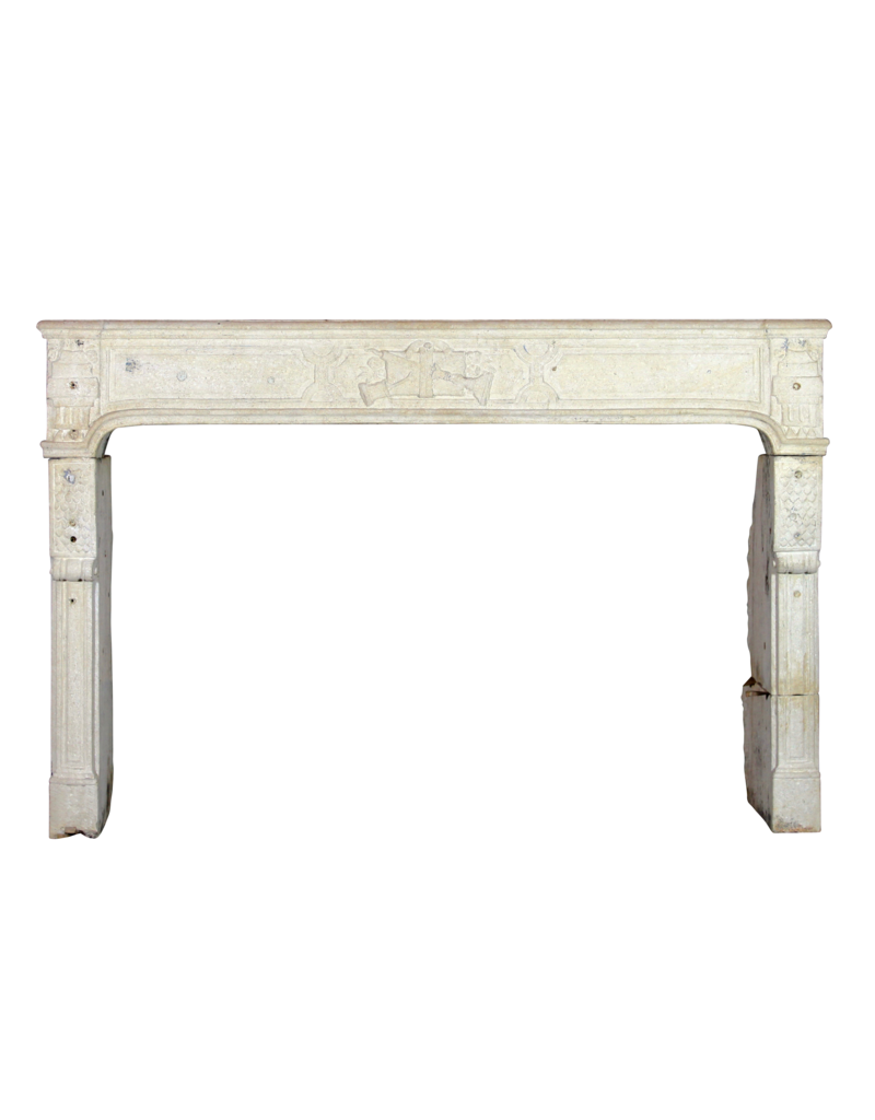 Maison Leon Van den Bogaert Französische Kaminumrandung aus Kalkstein im Directoire-Stil