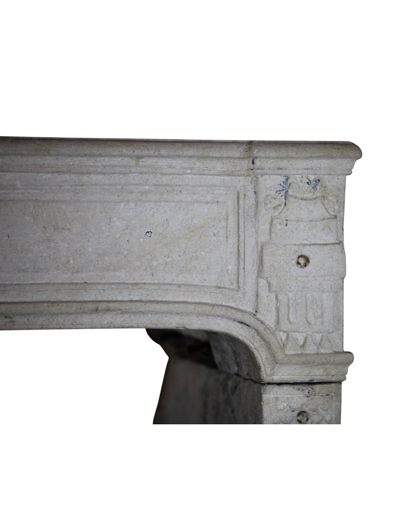 French Limestone Directoire Style Fireplace Surround