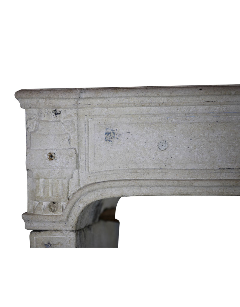 French Limestone Directoire Style Fireplace Surround