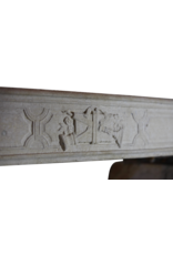 French Limestone Directoire Style Fireplace Surround