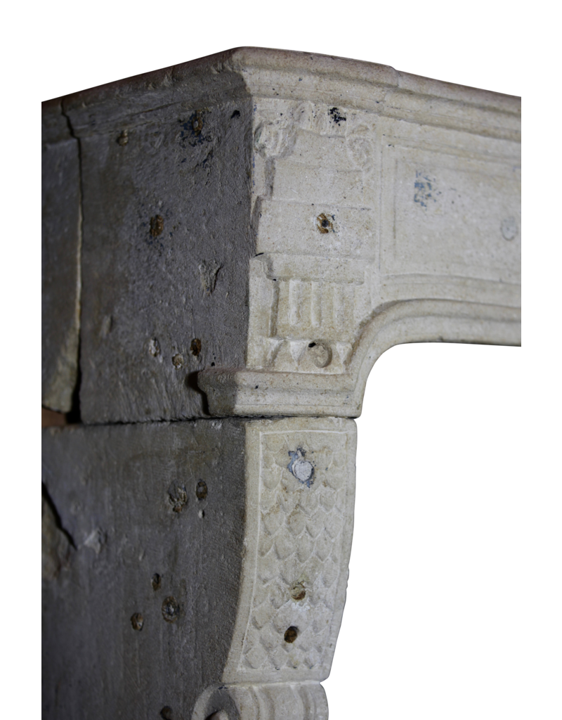 French Limestone Directoire Style Fireplace Surround