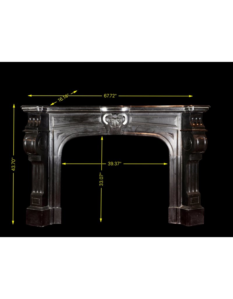 Black Belgian Marble Decorative Fireplace Surround