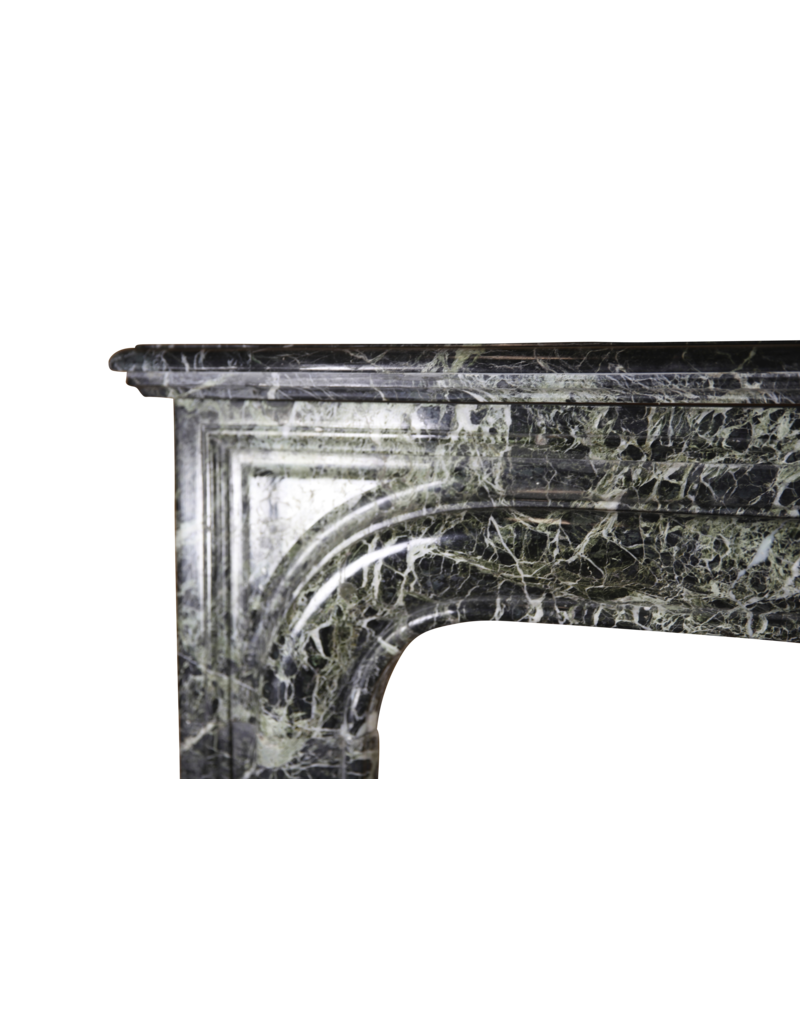 Small French Green Marble Vintage Fireplace Surround