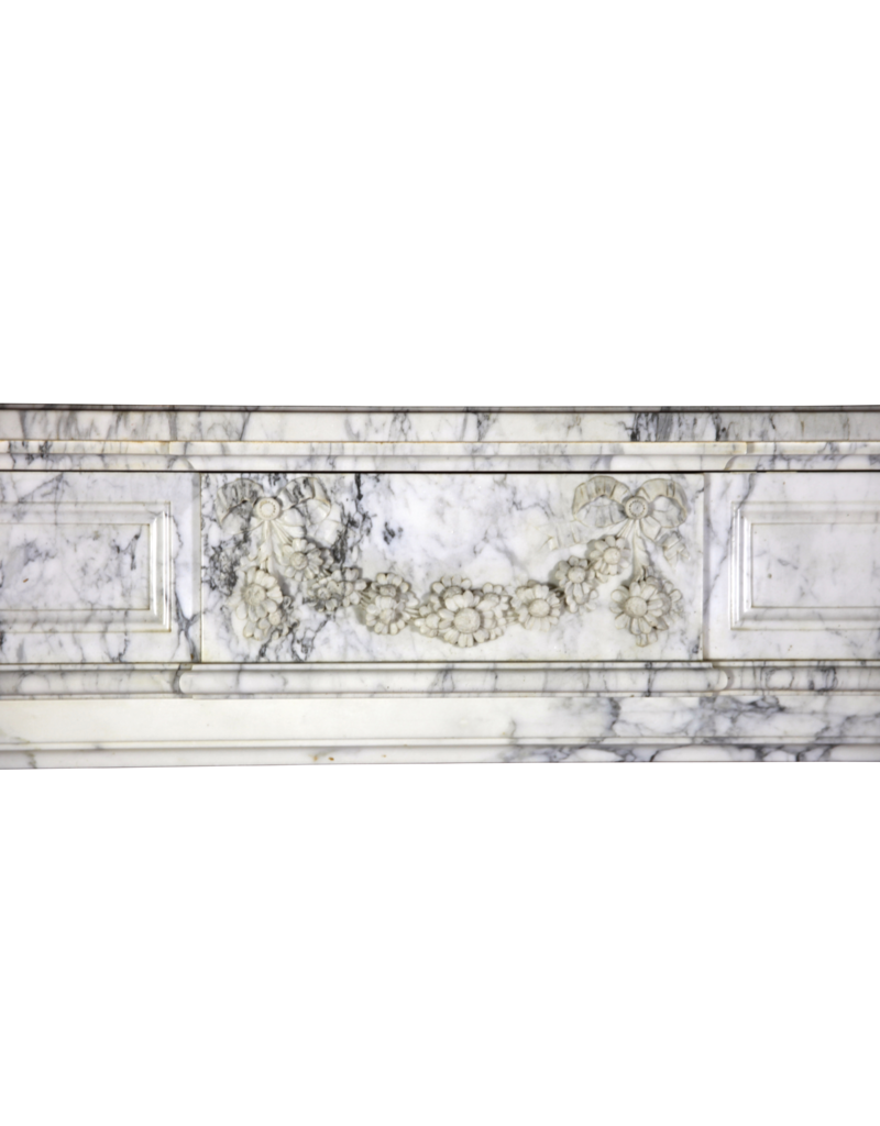 Maison Leon Van den Bogaert French Chic Vintage Marble Fireplace Surround