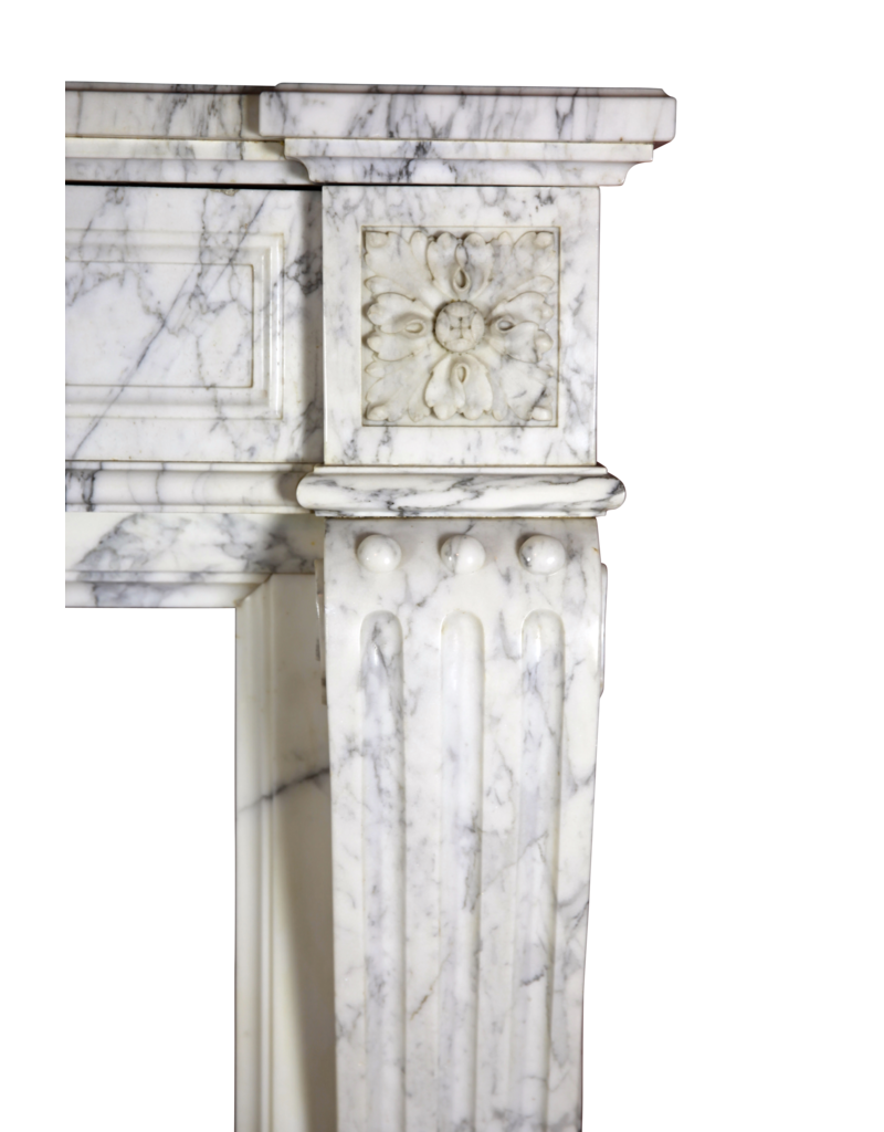 Maison Leon Van den Bogaert French Chic Vintage Marble Fireplace Surround