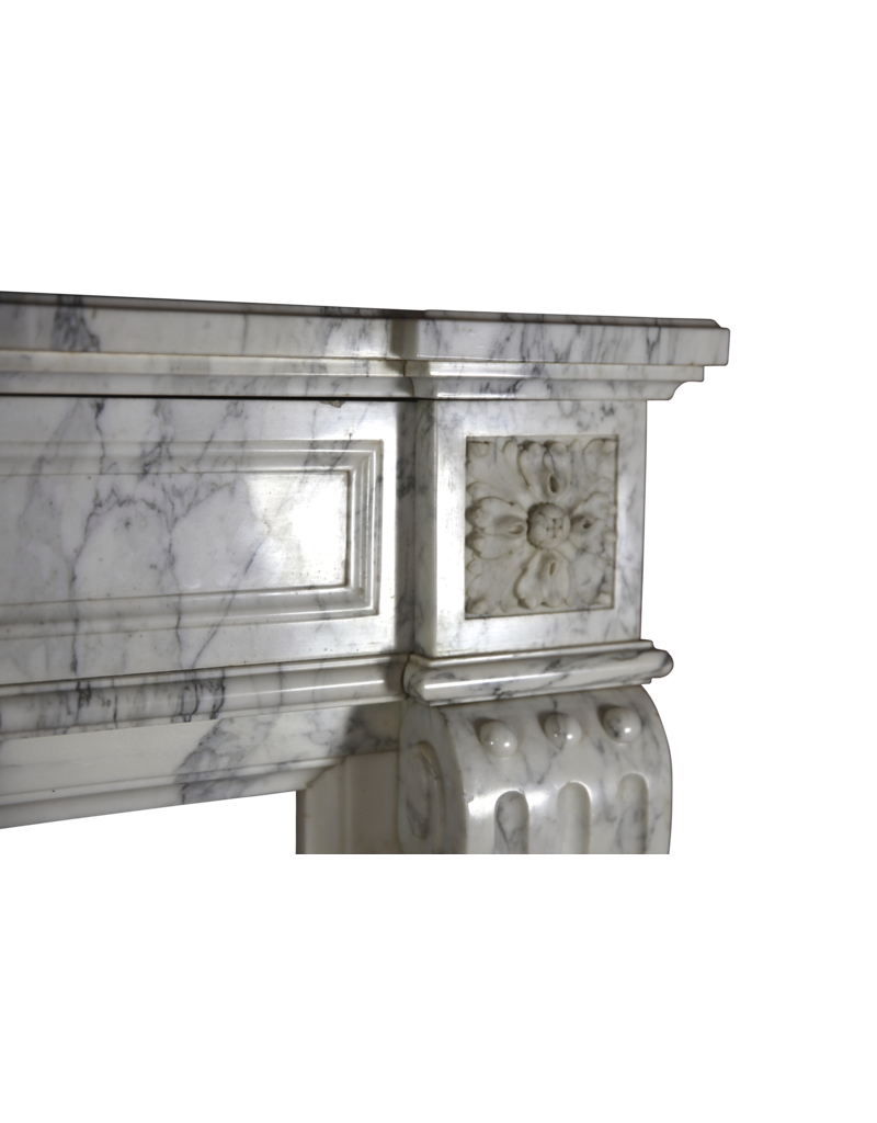 Maison Leon Van den Bogaert French Chic Vintage Marble Fireplace Surround