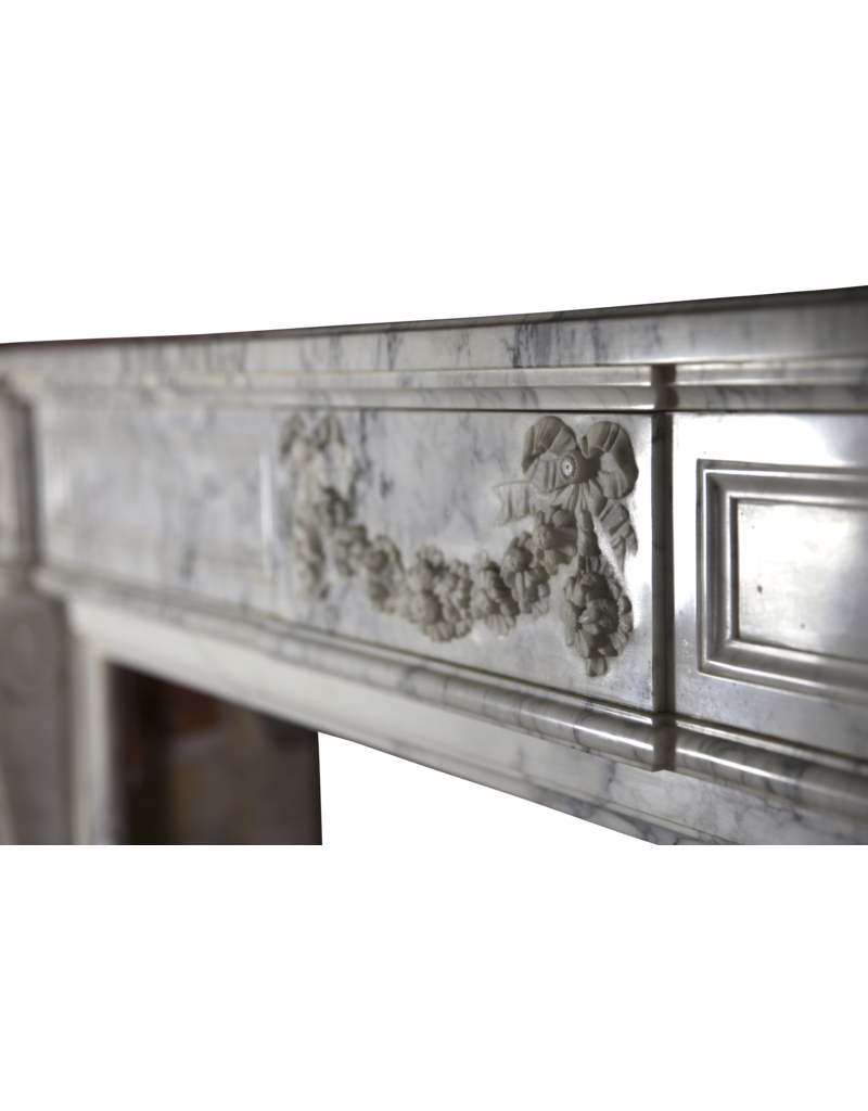 Maison Leon Van den Bogaert French Chic Vintage Marble Fireplace Surround