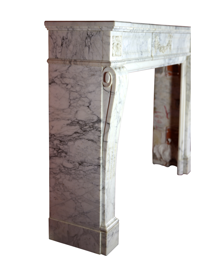Maison Leon Van den Bogaert French Chic Vintage Marble Fireplace Surround