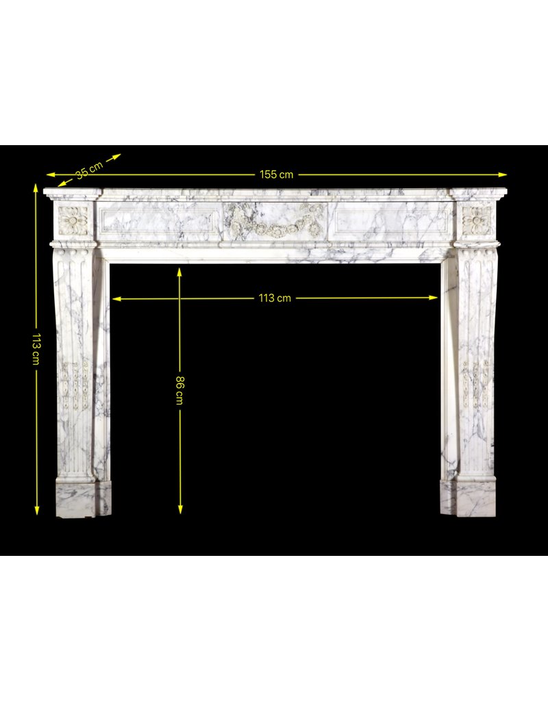 French Chique Vintage Marble Fireplace Surround