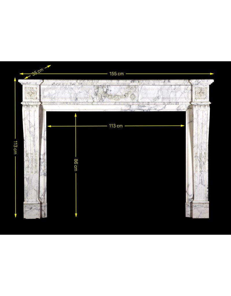 Maison Leon Van den Bogaert French Chic Vintage Marble Fireplace Surround