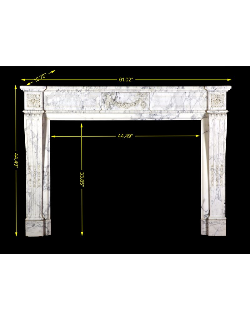 French Chique Vintage Marble Fireplace Surround