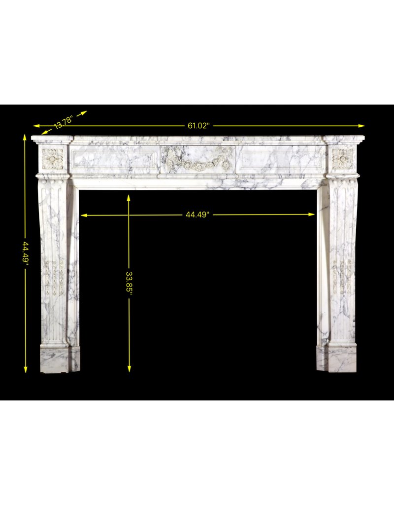 Maison Leon Van den Bogaert French Chic Vintage Marble Fireplace Surround