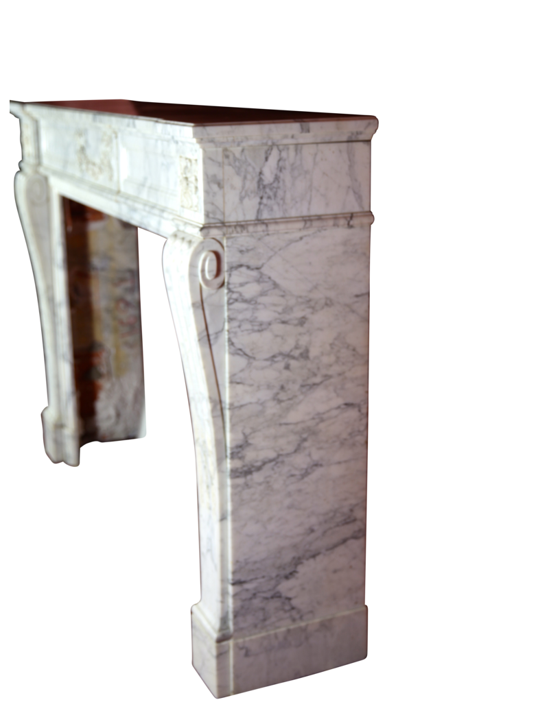 Maison Leon Van den Bogaert French Chic Vintage Marble Fireplace Surround