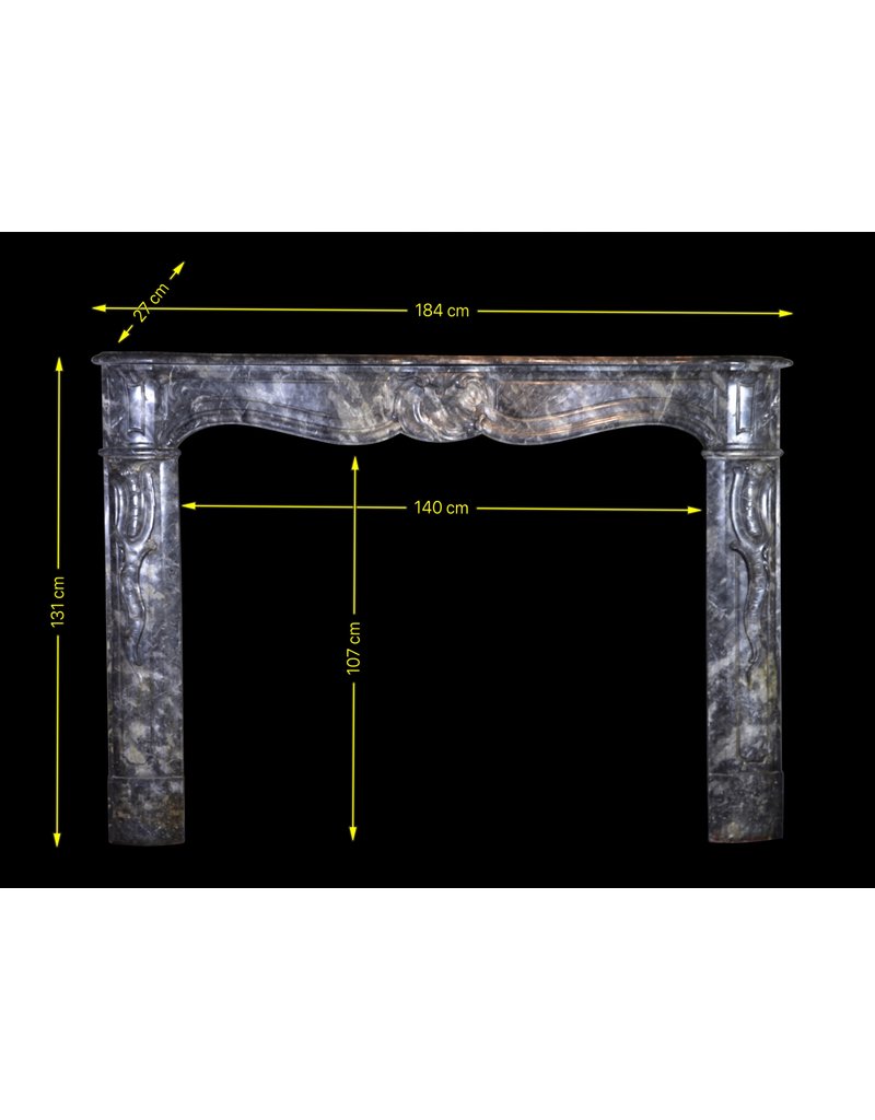 Maison Leon Van den Bogaert Chic Antique Marble Fireplace Surround