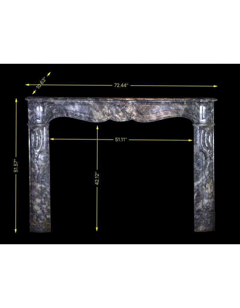 Maison Leon Van den Bogaert Chic Antique Marble Fireplace Surround