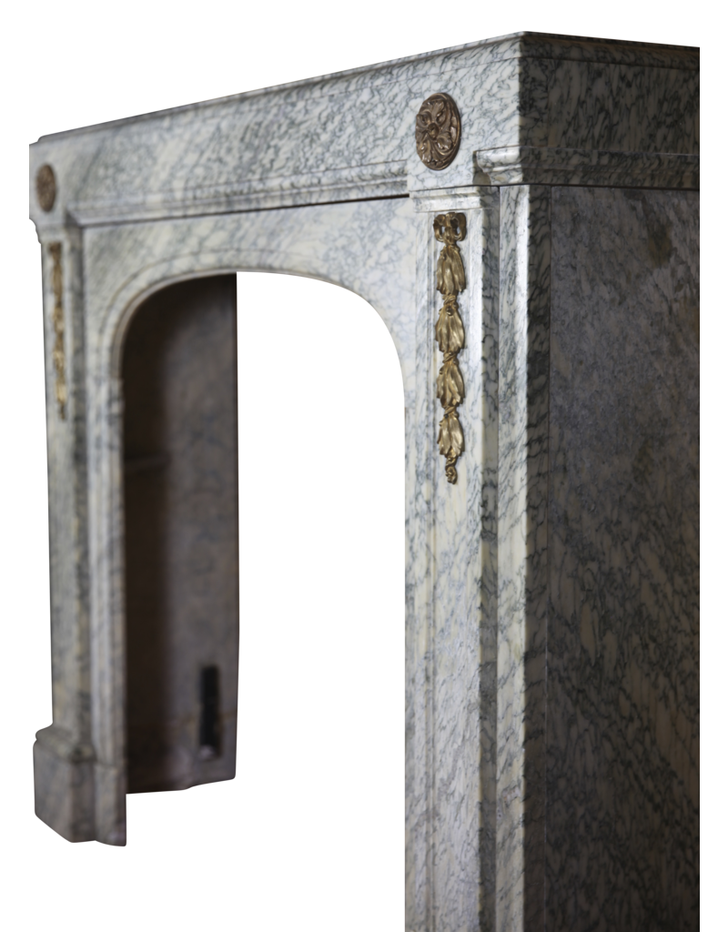 Maison Leon Van den Bogaert Vintage-Kaminumrandung aus Campan-Vert-Marmor