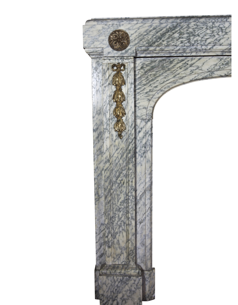 Maison Leon Van den Bogaert Vintage-Kaminumrandung aus Campan-Vert-Marmor