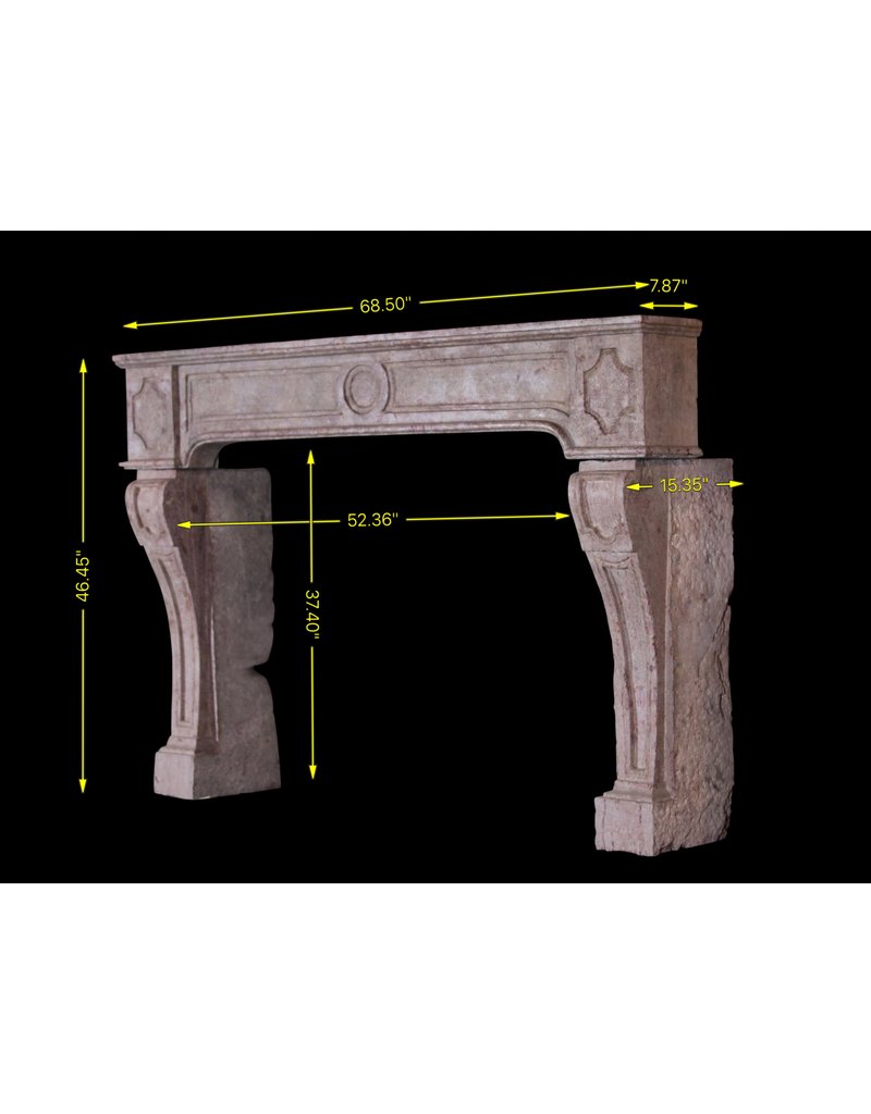 French Rustic Stone Fireplace Surround