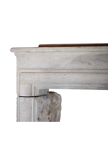 French Country Style Limestone Vintage Fireplace Surround