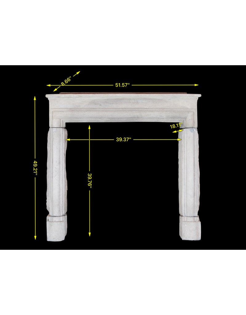 French Country Style Limestone Vintage Fireplace Surround