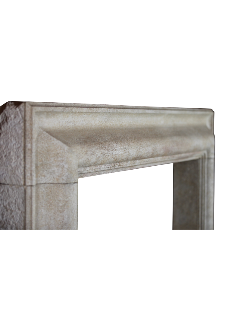 Maison Leon Van den Bogaert Bolection French Limestone Vintage Fireplace Surround