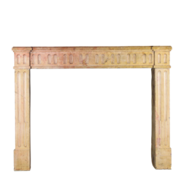 Classic French Bicolor Limestone Fireplace Surround