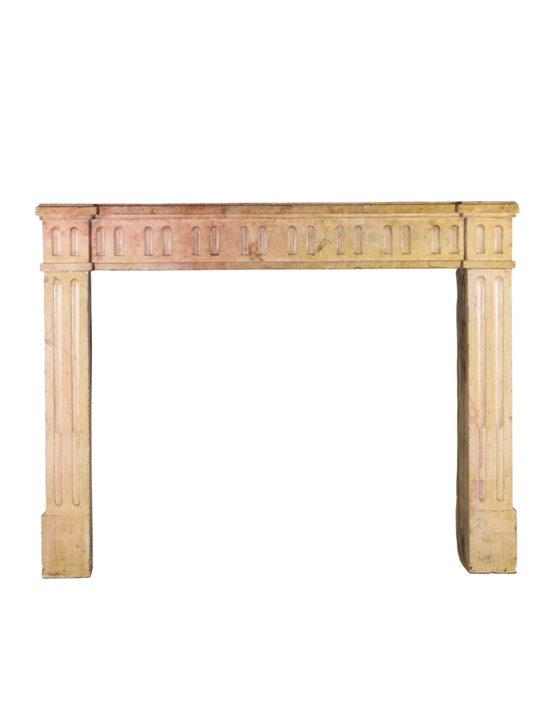 Classic French Bicolor Limestone Fireplace Surround